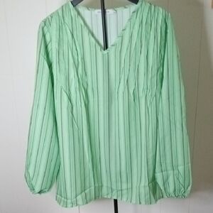 MISSLOOK Mint Striped Blouse